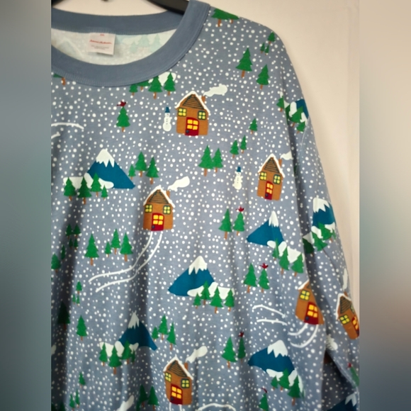 Women's Hanna Andersson Cozy Winter Cabin Print Pajama Set XXL Holiday PJs 2X - Picture 3 of 8